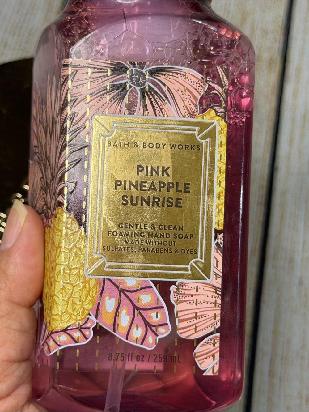 Set of 2 Bath & Body Works Pink Pineapple Sunrise Hand Soap and Candle NWT - Picture 5 of 7